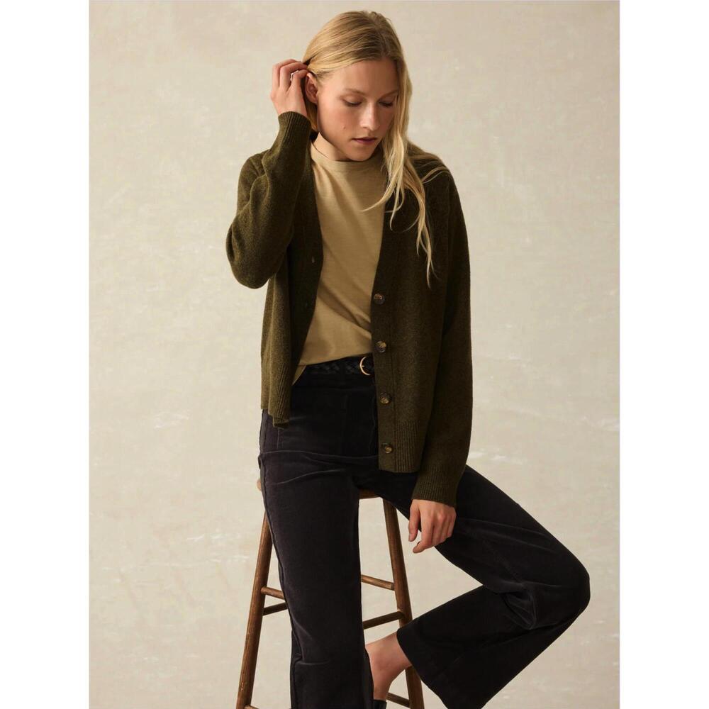 NEW FAHERTY jackson cardigan in olive heather